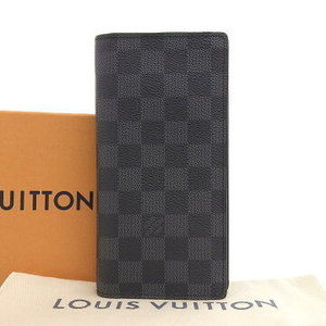 Louis Vuitton Damier Graphite Black Portefeuille Brazza Fold Long Wallet Bag